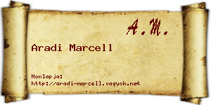 Aradi Marcell névjegykártya